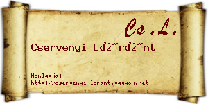 Cservenyi Lóránt névjegykártya