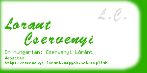 lorant cservenyi business card